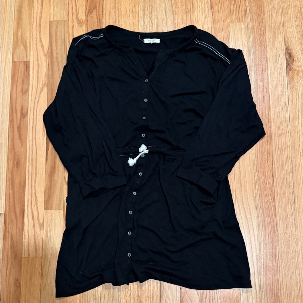 Grey State Black Button-Down Women's Dress